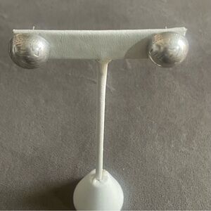 Vintage Sterling Silver Etched Stud Earrings